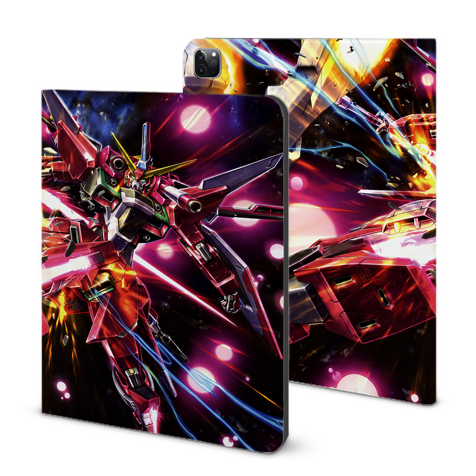 （画像用） 機動戦士ガンダム Mobile Suit Gundam IPad ケース ブック型 PUレザー TPU 耐衝撃 軽量 薄型 ペン収納なし 全面保護 IPad 各モデル対応